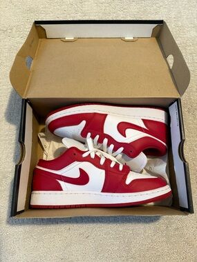Air Jordan 1 GS Red and White Sneakers
